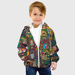 Куртка с капюшоном детская Цветные мемы из ВК, цвет: 3D-белый — фото 2