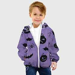 Куртка с капюшоном детская Фиолетовый хэллоуин, цвет: 3D-белый — фото 2