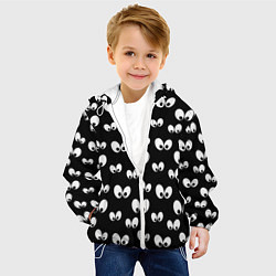 Куртка с капюшоном детская Глазки в темноте, цвет: 3D-белый — фото 2