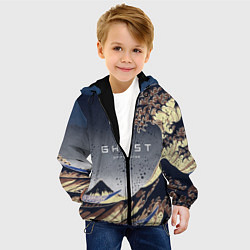 Куртка с капюшоном детская Ghost of Tsushima, цвет: 3D-черный — фото 2