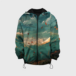 Куртка с капюшоном детская Горы, цвет: 3D-черный