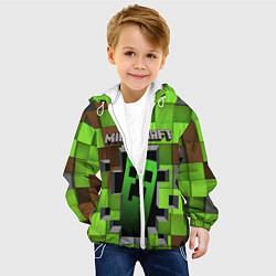 Куртка с капюшоном детская Minecraft, цвет: 3D-белый — фото 2