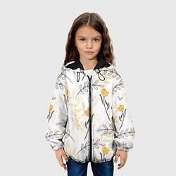 Куртка с капюшоном детская Рисованные Цветы, цвет: 3D-черный — фото 2