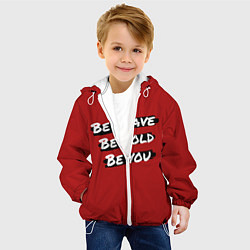 Куртка с капюшоном детская Будь храбрым, цвет: 3D-белый — фото 2