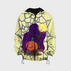 Куртка с капюшоном детская Halloween Мозайка, цвет: 3D-черный