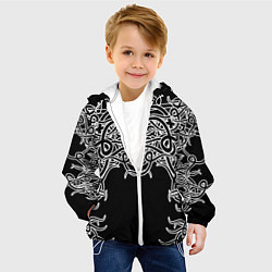 Куртка с капюшоном детская Фэнтези мотылёк, цвет: 3D-белый — фото 2