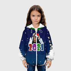 Куртка с капюшоном детская Новый 2021 год, цвет: 3D-белый — фото 2