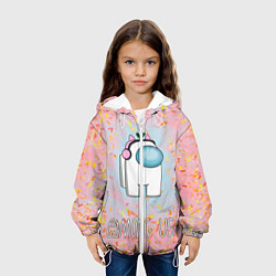Куртка с капюшоном детская Among Us Девочкам, цвет: 3D-белый — фото 2