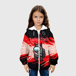 Куртка с капюшоном детская Among Us Impostor, цвет: 3D-белый — фото 2