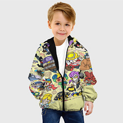 Куртка с капюшоном детская Brawl Stars, цвет: 3D-черный — фото 2