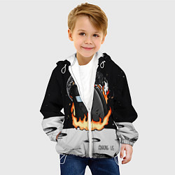 Куртка с капюшоном детская Among Us fire, цвет: 3D-белый — фото 2
