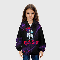 Куртка с капюшоном детская Among Us Rock Star, цвет: 3D-черный — фото 2
