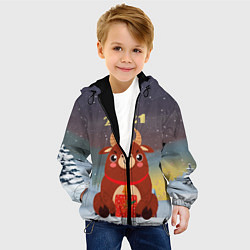 Куртка с капюшоном детская Бык с подарками 2021, цвет: 3D-черный — фото 2