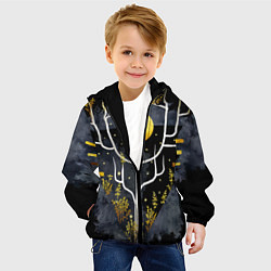 Куртка с капюшоном детская Графит и золото: дерево жизни, цвет: 3D-черный — фото 2