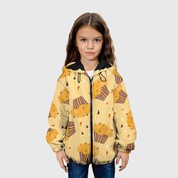 Куртка с капюшоном детская Капкейки на желтом фоне, цвет: 3D-черный — фото 2