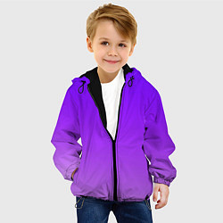Куртка с капюшоном детская Фиолетовый космос, цвет: 3D-черный — фото 2