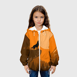 Куртка с капюшоном детская Оранжевый закат, цвет: 3D-белый — фото 2