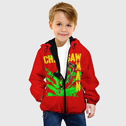 Куртка с капюшоном детская Человек Бензопила, цвет: 3D-черный — фото 2