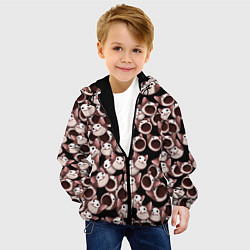 Куртка с капюшоном детская Popping cats, цвет: 3D-черный — фото 2