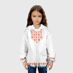 Куртка с капюшоном детская Белорусская вышиванка, цвет: 3D-белый — фото 2