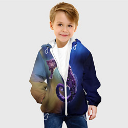 Куртка с капюшоном детская Морской конёк, цвет: 3D-белый — фото 2