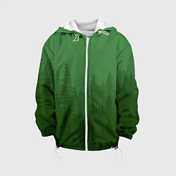 Куртка с капюшоном детская Зеленый Лес, цвет: 3D-белый