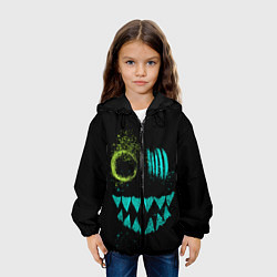 Куртка с капюшоном детская Неоновый Монстр, цвет: 3D-черный — фото 2