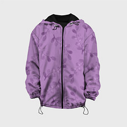 Детская куртка Листья на фиолетовом фоне