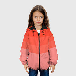 Куртка с капюшоном детская Персиковый Градиент, цвет: 3D-черный — фото 2
