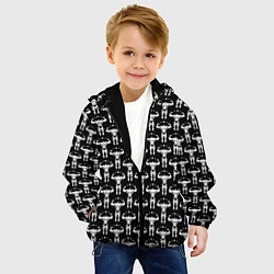 Куртка с капюшоном детская Фитнес, цвет: 3D-черный — фото 2