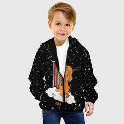 Куртка с капюшоном детская Львица Знак Зодиака Лев, цвет: 3D-черный — фото 2