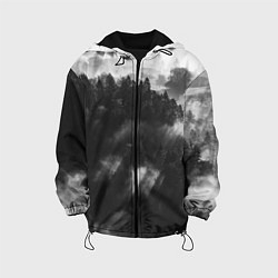 Куртка с капюшоном детская Туман в лесу, цвет: 3D-черный