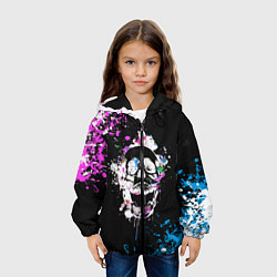 Куртка с капюшоном детская Череп в краске, цвет: 3D-черный — фото 2