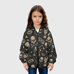 Куртка с капюшоном детская Рок-музыка, цвет: 3D-черный — фото 2
