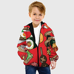 Куртка с капюшоном детская Еда, цвет: 3D-черный — фото 2
