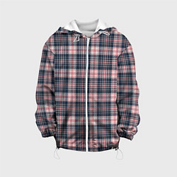 Куртка с капюшоном детская Клеточный узор, цвет: 3D-белый