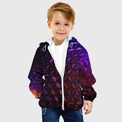 Куртка с капюшоном детская Неоновая Текстура, цвет: 3D-белый — фото 2