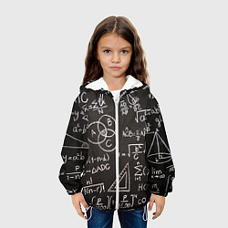 Куртка с капюшоном детская Математические уравнения, цвет: 3D-белый — фото 2