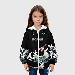 Куртка с капюшоном детская Японский Стиль Карп Кои, цвет: 3D-белый — фото 2