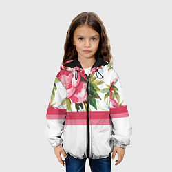 Куртка с капюшоном детская Нежные Розы, цвет: 3D-черный — фото 2