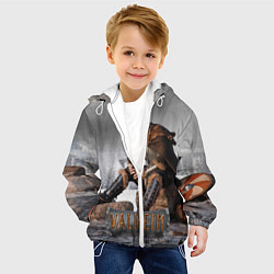 Куртка с капюшоном детская Valheim Викинг, цвет: 3D-белый — фото 2