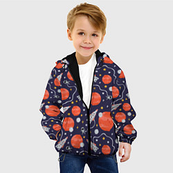 Куртка с капюшоном детская Корабли, планеты и спутники, цвет: 3D-черный — фото 2