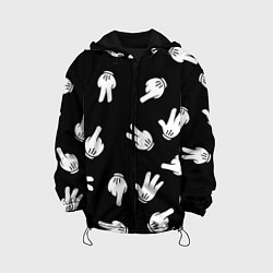 Куртка с капюшоном детская Множество рук, цвет: 3D-черный