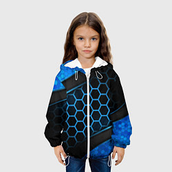 Куртка с капюшоном детская 3D luxury blue 3Д СОТЫ и плиты, цвет: 3D-белый — фото 2