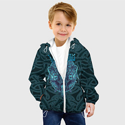 Куртка с капюшоном детская Valheim знак викинга, цвет: 3D-белый — фото 2