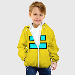 Куртка с капюшоном детская Geometry Dash: Smile, цвет: 3D-белый — фото 2