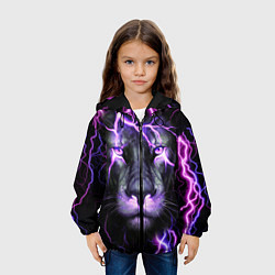 Куртка с капюшоном детская НЕОНОВЫЙ ЛЕВ NEON LION, цвет: 3D-черный — фото 2