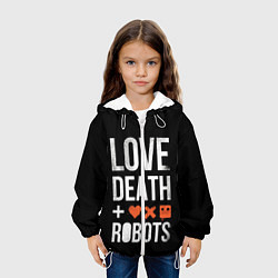 Куртка с капюшоном детская Love Death Robots, цвет: 3D-белый — фото 2
