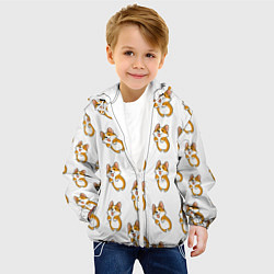 Куртка с капюшоном детская Собаки Корги, цвет: 3D-белый — фото 2