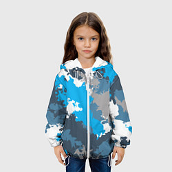 Куртка с капюшоном детская Камуфляж ледяной, цвет: 3D-белый — фото 2